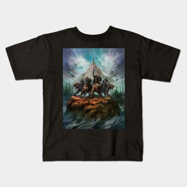 Warriors of the North Kids T-Shirt by AlanLathwell